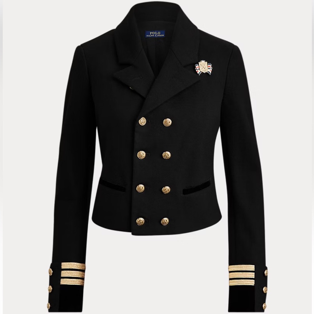 Cotton-Blend Military Blazer polo Ralph Lauren